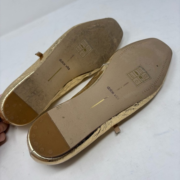Dolce Vita Reyes Gold Mary Jane Flats Size 8 - Picture 11 of 12